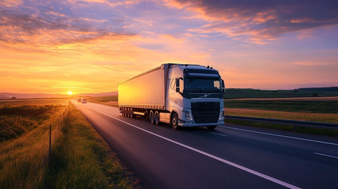 卡车行驶乡村道路