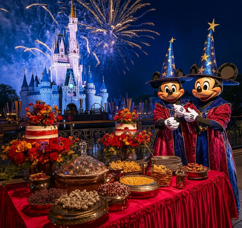 迪士尼城堡前米奇米妮的魔法盛宴