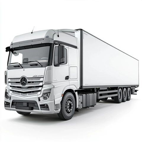 白色背景梅赛德斯卡车运输