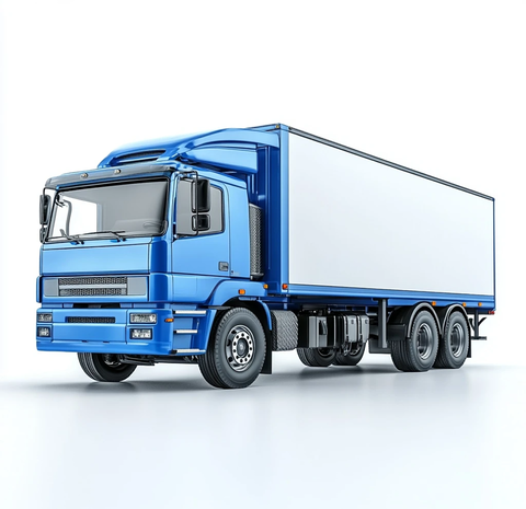 蓝色货车白色货箱