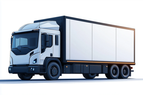 电动商用车侧面剪影