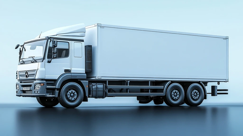 白色货车侧视图渲染