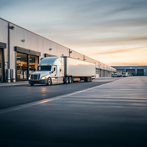 卡车驶离仓库供应链场景