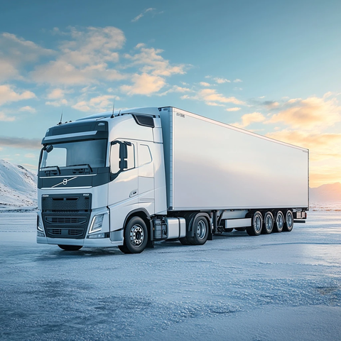 冷藏卡车运输货物场景