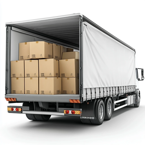 卡车装载纸箱开放式货箱