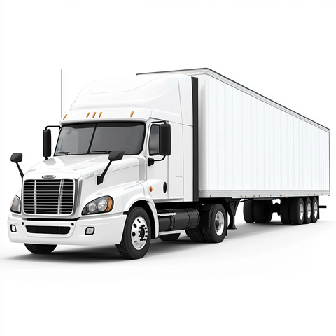 白色卡车与白色驾驶室