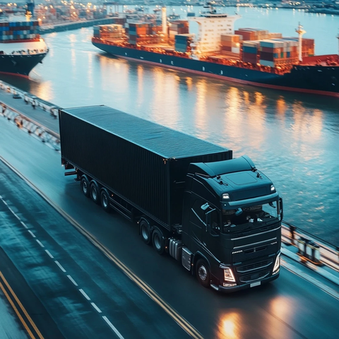 物流卡车码头运输场景