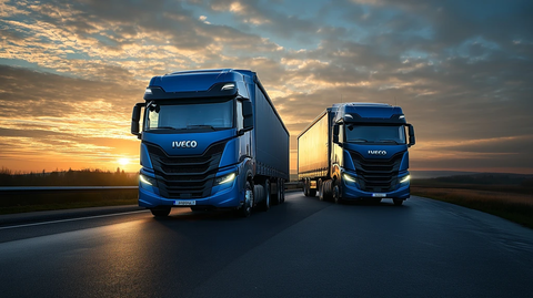 蓝色卡车前视图