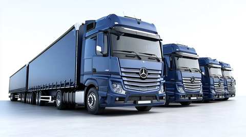 梅赛德斯卡车海军蓝半挂车