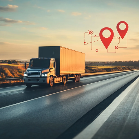 送货卡车行驶路线优化显示