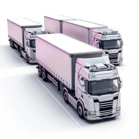 银色重卡在双车道公路