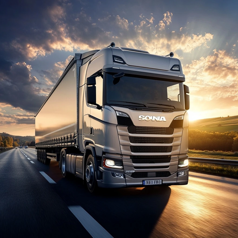 卡车行驶在高速公路