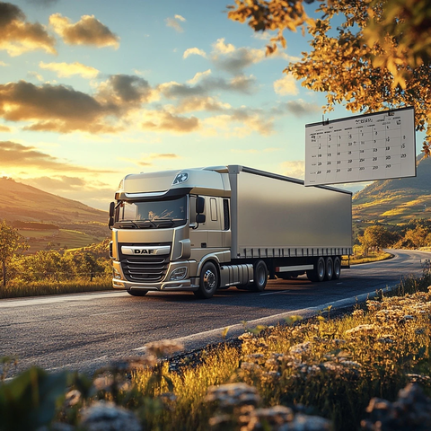 卡车停泊路边日历前景