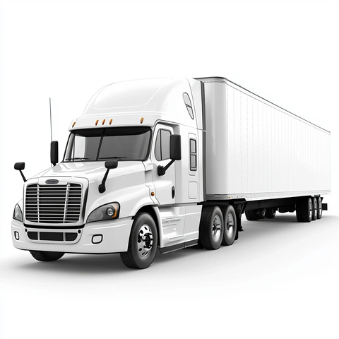 白色卡车与拖车组合