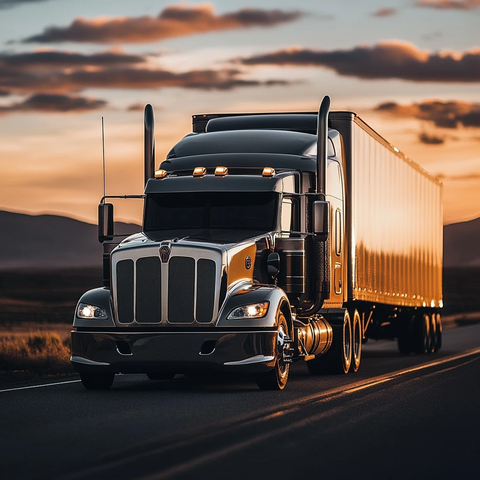 铬合金半挂卡车沙漠公路