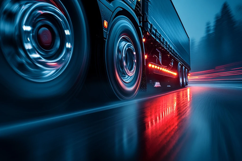 轮胎驶出画面动感瞬间