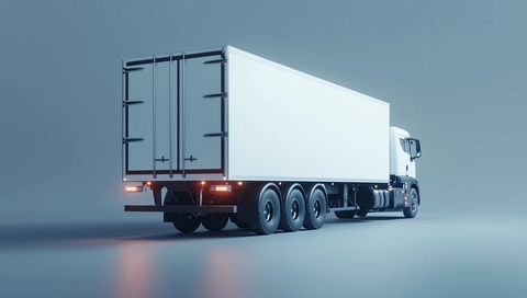 白色卡车货箱后视图