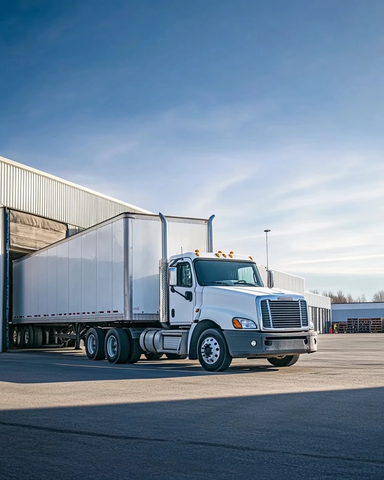 白色货车驶出仓库