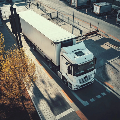 卡车进入露天停车场场景