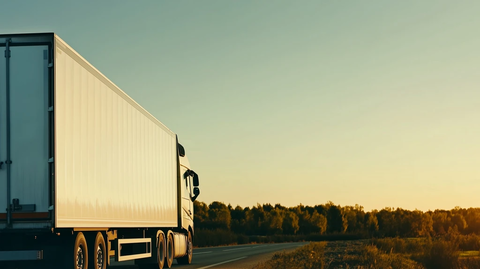 白色沃尔沃卡车与拖车