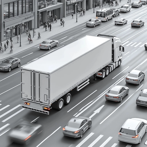 卡车十字路口城市街道场景