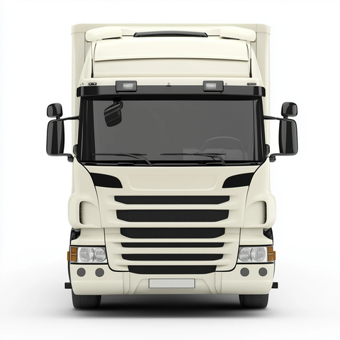 白色斯堪尼亚卡车正面照