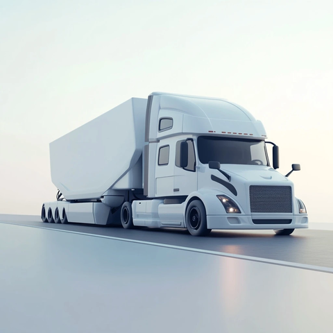 白色汽车运输车插画