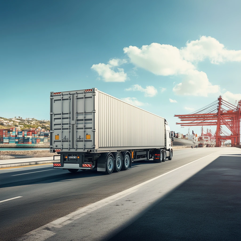 卡车底盘无集装箱港口道路