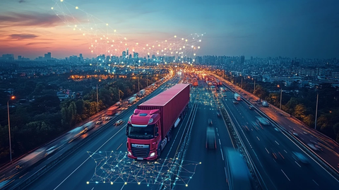 运输路线与集装箱卡车