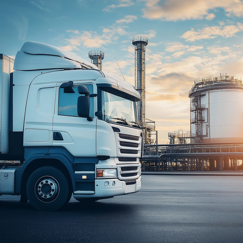 运输卡车停靠工厂