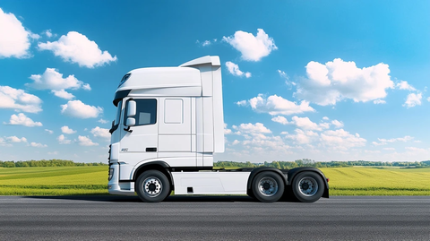 白色卡车蓝天绿地