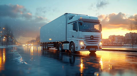 白色货车低角度拍摄