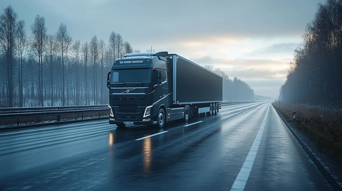 黑色沃尔沃卡车透明材质