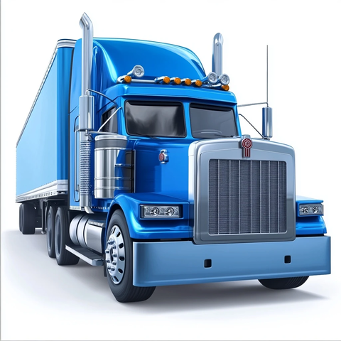 蓝色卡车向前疾驰