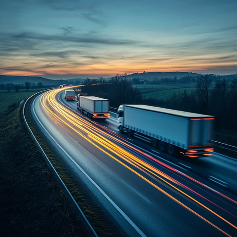 卡车头灯公路光轨