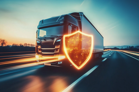 卡车安全标志未来元素