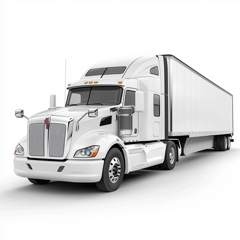 白色半挂卡车静态展示