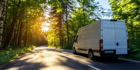 高速公路上行驶的搬家货车