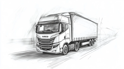 欧洲卡车道路行驶素描
