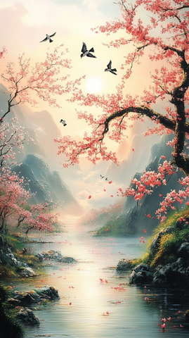 春回大地草绿花艳燕舞