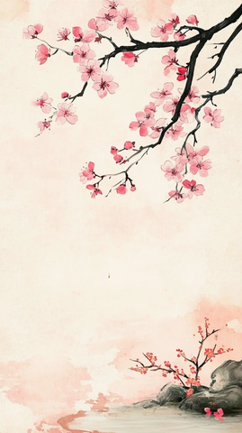 桃花园中落花空地