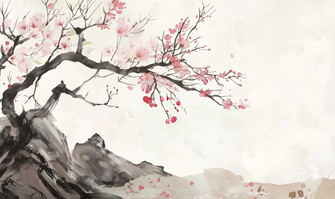 桃花瓣细腻工笔画