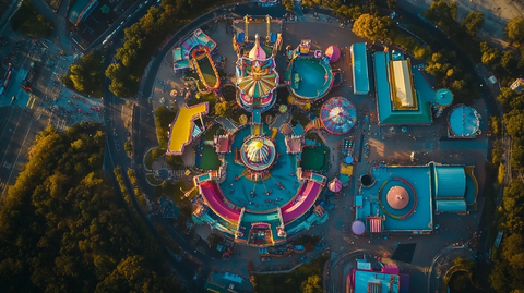 游乐园鸟瞰全景图