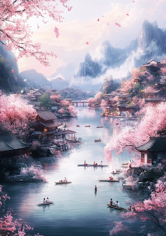 桃林湖畔劳作景象