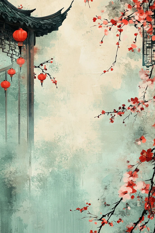 墨韵竹影梅香灯影屏风