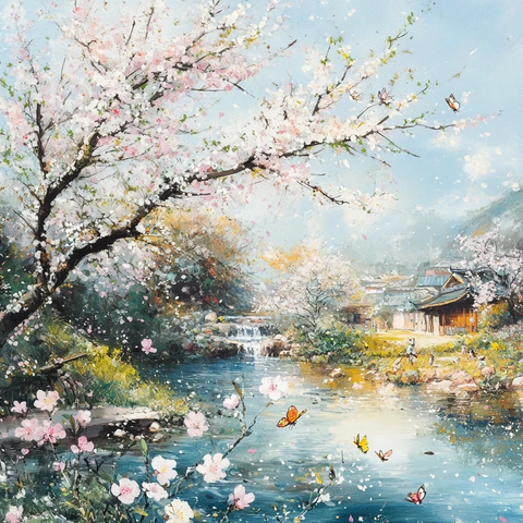 春日花开鱼跃鸟鸣