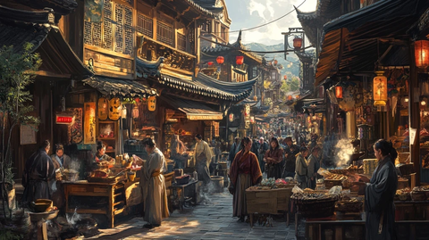 古街热闹市井生活传统建筑尽显古风古韵