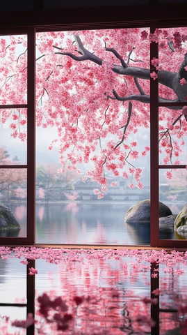 樱花树开花景象