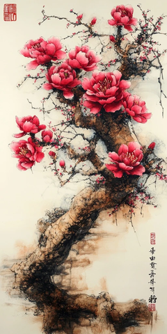 托字红木雕刻画