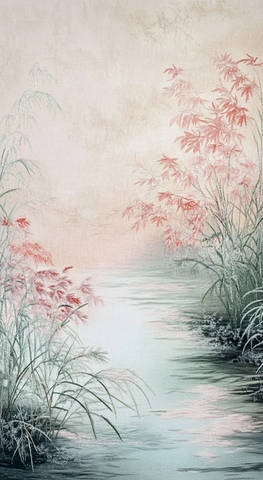 粉色芦苇绣围河